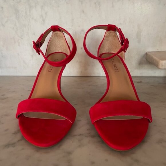 TALBOTS Lakia Poppy Brushed Leather Sandals 8B - Picture 8 of 16